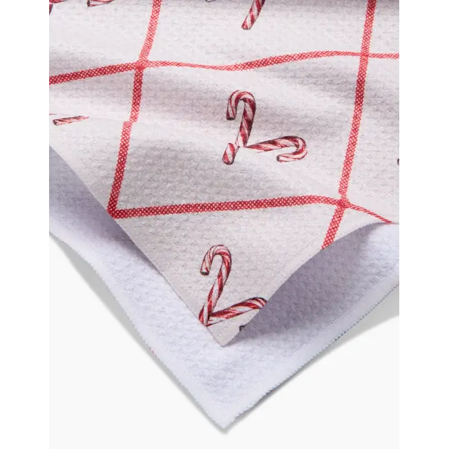 Festive Candy Canes Geometry Tea Towel