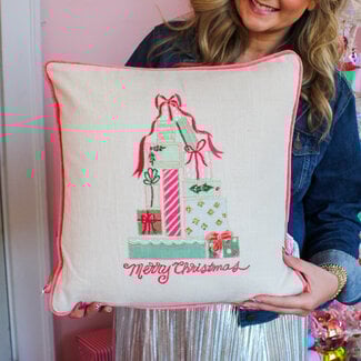 Merry Christmas with Gifts Square Pillow
