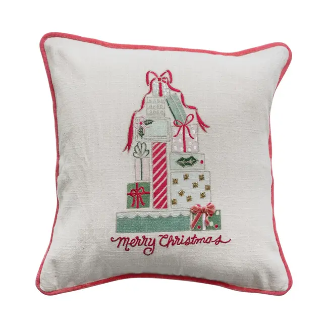 Merry Christmas with Gifts Square Pillow