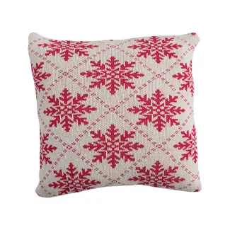 Snowflake Pattern Knit Square Pillow