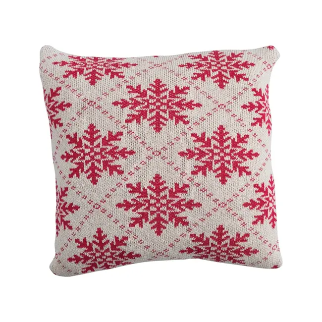 Snowflake Pattern Knit Square Pillow