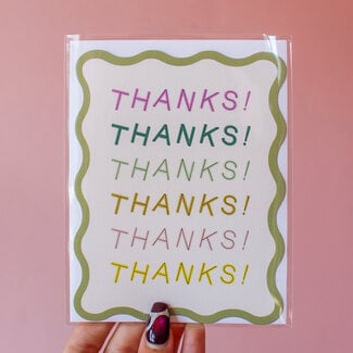 Wavy Die Cut Thanks Card