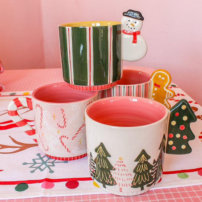 Tree Handled Hand-Painted Mug