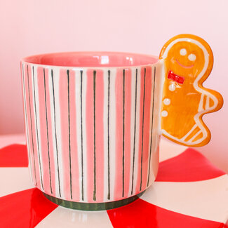 Gingerbread Handled Hand-Painted Mug