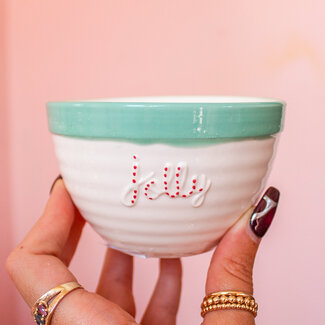 Jolly Stoneware Bowl with Botanicals