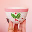 Pink Holly Stoneware Bowl with Botanicals
