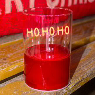 Glass LED Light with "HO HO HO" Shaped Filament