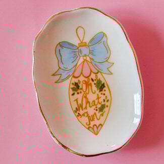 Ornament Scalloped Dish with Gold Electroplating