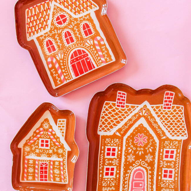 Small Enamel Holiday Gingerbread House Plate