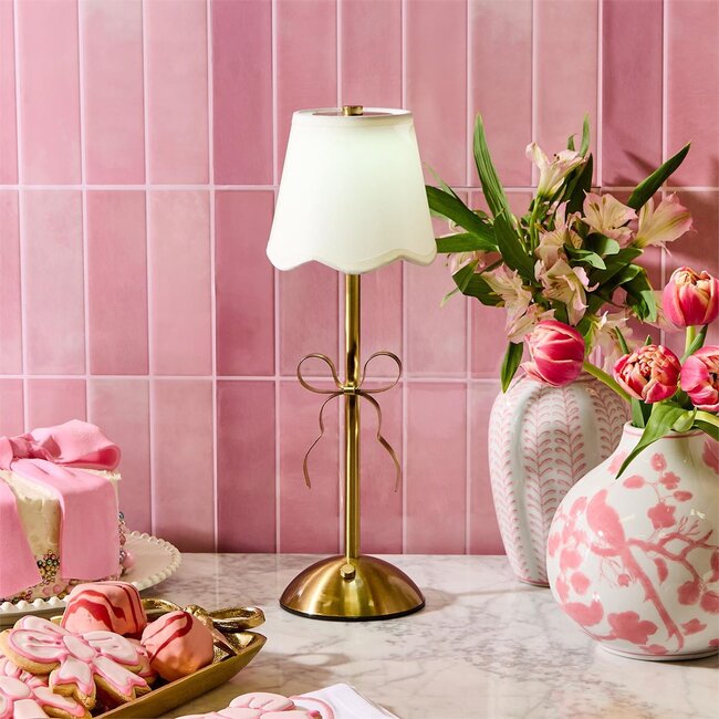 LED Portable Cordless Gold Bow Lamp