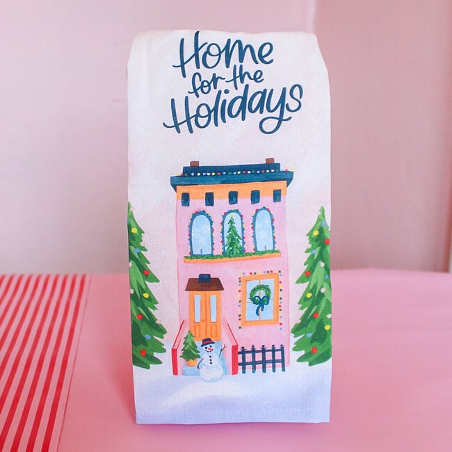 Home For the Holidays Christmas Village Kitchen Tea Towel