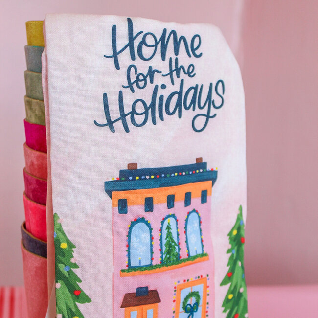 Home For the Holidays Christmas Village Kitchen Tea Towel