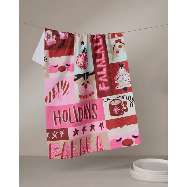 Winter Wonder Geometry Tea Towel