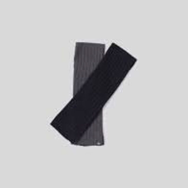 CCL Ribbed Color Block Fingerless Gloves Carbon/Black