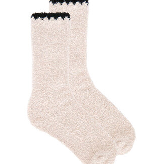 CozyChic Blanket Stitch Socks Stone