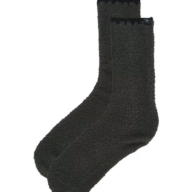 CozyChic Blanket Stitch Socks Carbon