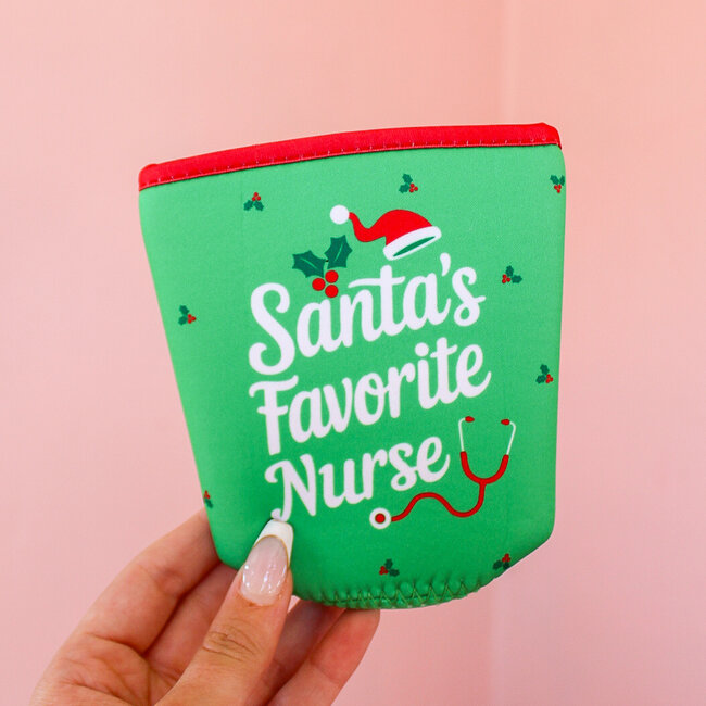 Santa's Favorite Nurse Iced Cup Coolie