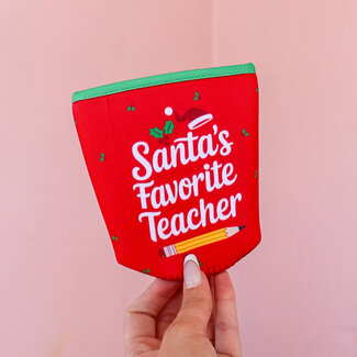 Swig Santa's Favorite Teacher Iced Cup Coolie