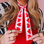 Camile Heart Print Skinny Scarf
