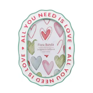 Flora Bunda All You Need Is Love Ceramic 4x6 Frame
