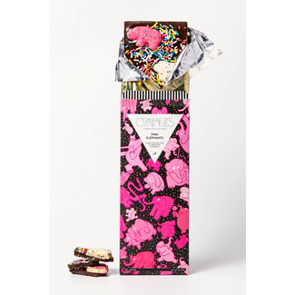 Compartes Chocolate Pink Elephants Animal Cookies Dark Chocolate Bar
