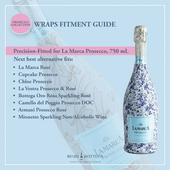 Beau Bottles Wraps Full Size Prosecco Bottle Pastel Celebration