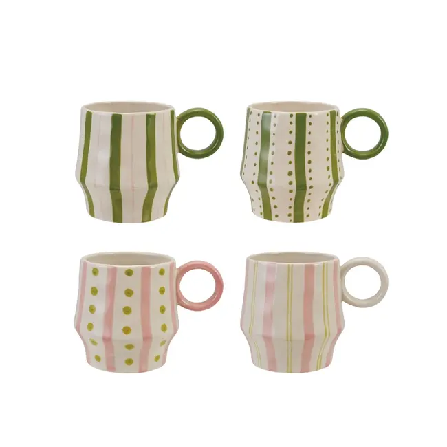 Green Stripes & Dots Mug