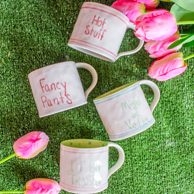 Hand-Painted Stoneware Mug with Phrase might be vodka