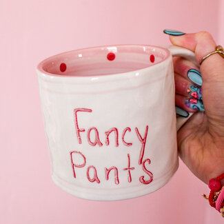 Fancy Pants Hand-Painted Mug