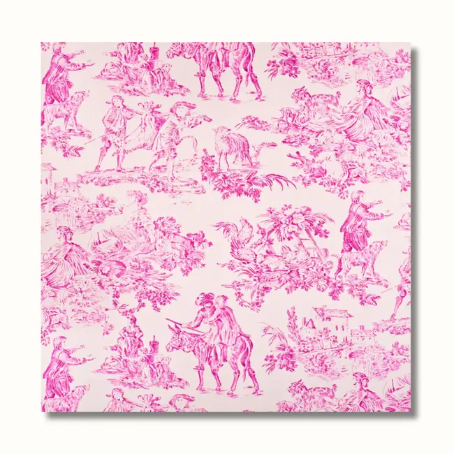 Pink Toile Cocktail Napkin