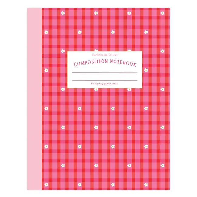 Gingham Daisy Composition Notebook