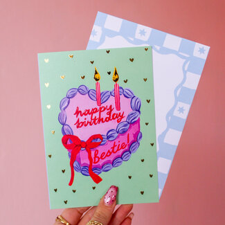 Eleanor Bowmer Happy Birthday Bestie Cake Card