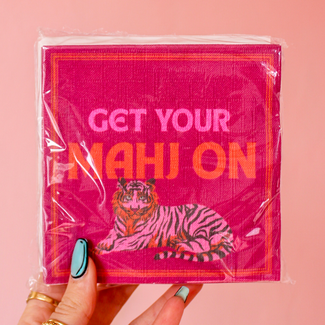 kurated Magenta Mahjong Cocktail Napkin