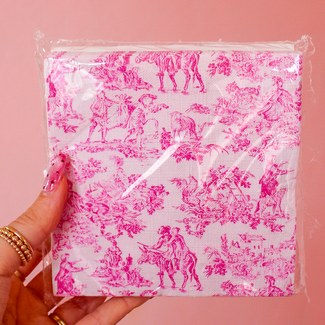Pink Toile Cocktail Napkin