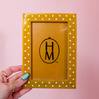 Mustard Polka Dot Photo Frame