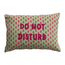 "Do Not Disturb" Cotton Voile Lumbar Pillow with Floral Pattern & Embroidery