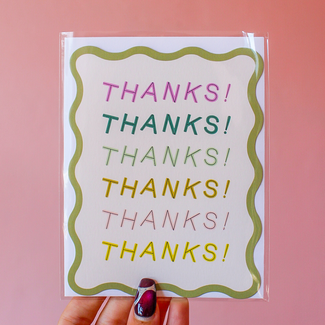 Wavy Die Cut Thanks Card