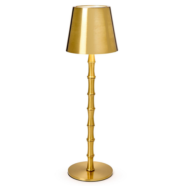 LED Portable Cordless Gold Bamboo Lamp in Gift Box