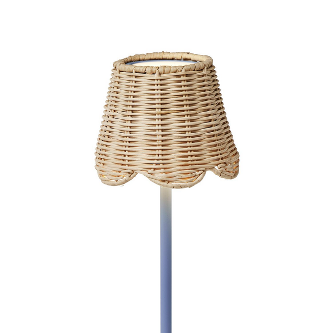 Rattan Lampshade with Scalloped Edge