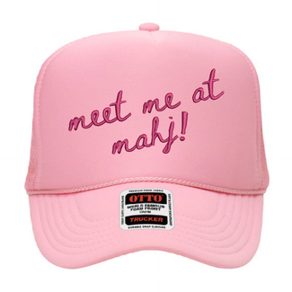 la fete goods Meet Me At Mahj! Embroidered Trucker Hat