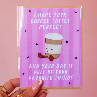 Simple Whimsy Perfect Latte - Coffee Cafe Card