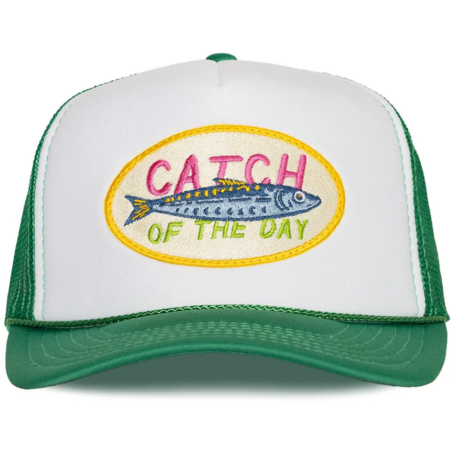 Catch of the Day Trucker Hat in Green Split