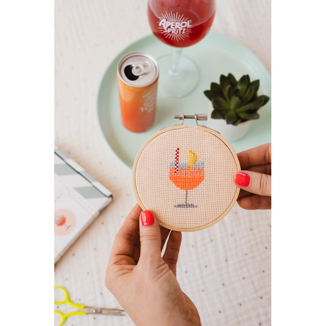Aperol Cocktail Cross Stitch Kit