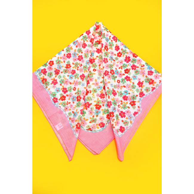 Ditsy Print Silk Bandana Scarf