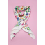White Floral Silk Bandana Scarf