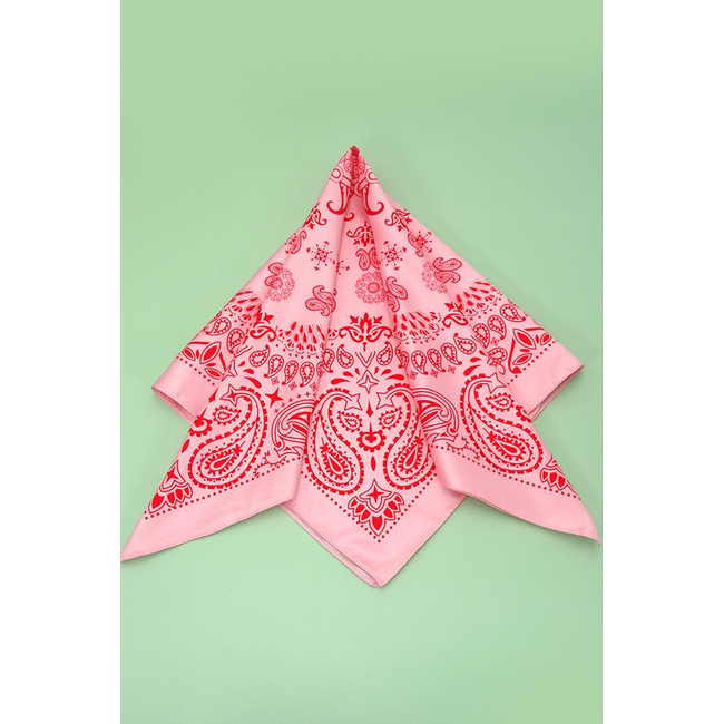 Paisley Pink Silk Bandana Scarf