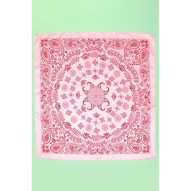 Paisley Pink Silk Bandana Scarf