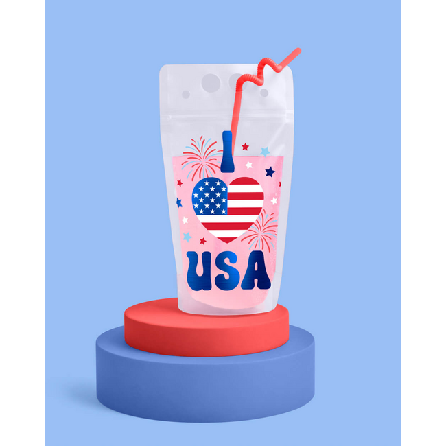 Party in the USA Sippers - 16 Pouches + Straws