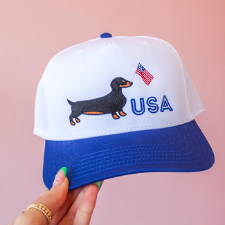 Red White and Woof Embroidered Hat