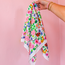 White Floral Silk Bandana Scarf